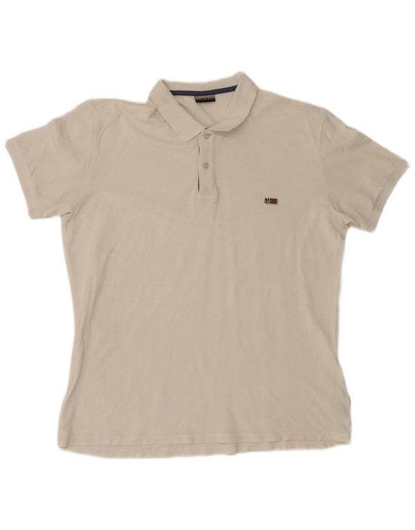 Camisa polo masculina Napapijri XL algodão branco