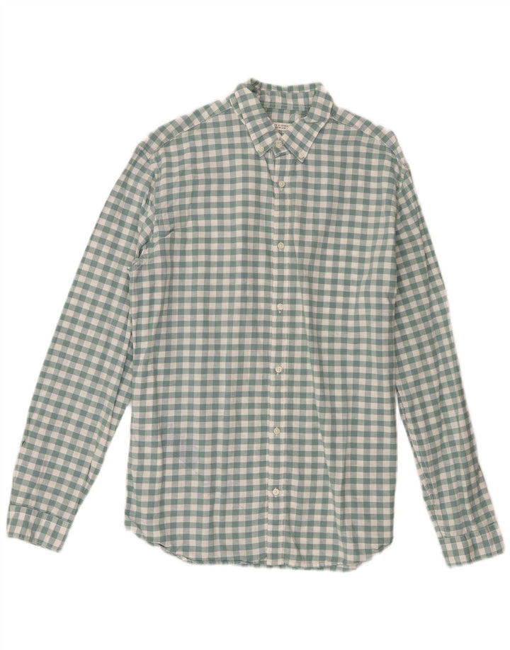Camisa masculina Jack & Jones tamanho 42 grande algodão guingão verde