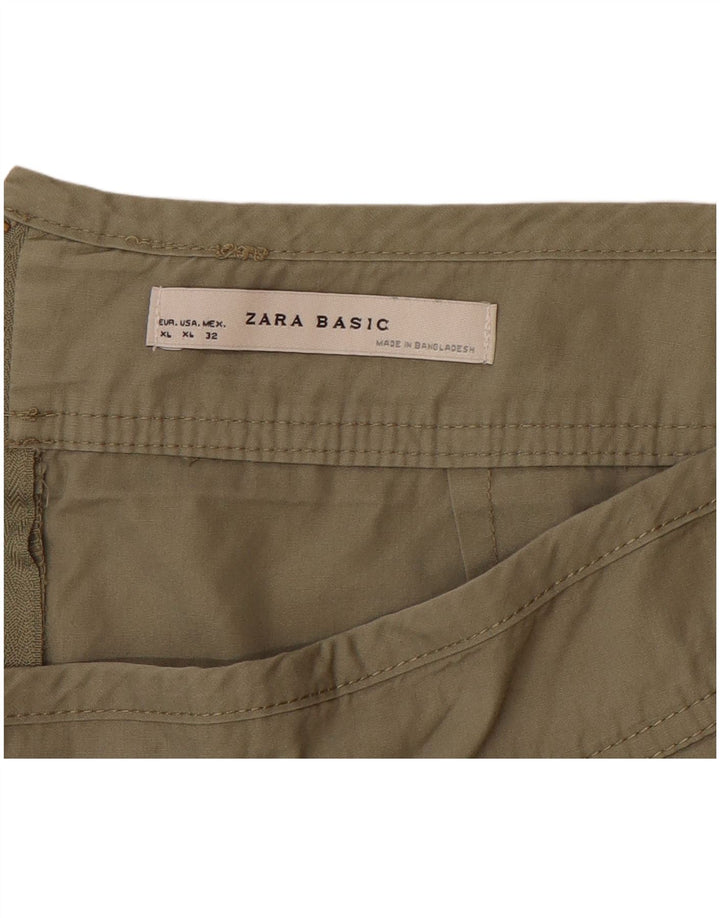 Minissaia feminina ZARA XL W36 algodão cáqui
