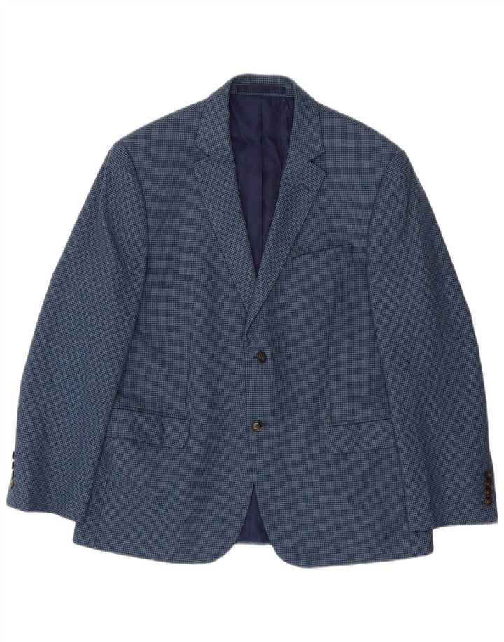 Jaqueta blazer masculina de 2 botões MARKS & SPENCER Reino Unido 42 grande azul houndstooth
