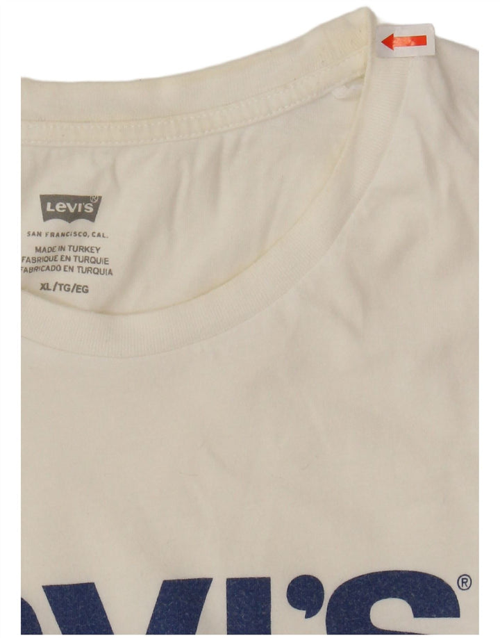 Camiseta gráfica masculina LEVI'S Top XL algodão branco