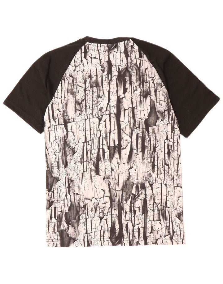 ADIDAS Mens Abstract Pattern Graphic T-Shirt Top XS Preto Poliéster
