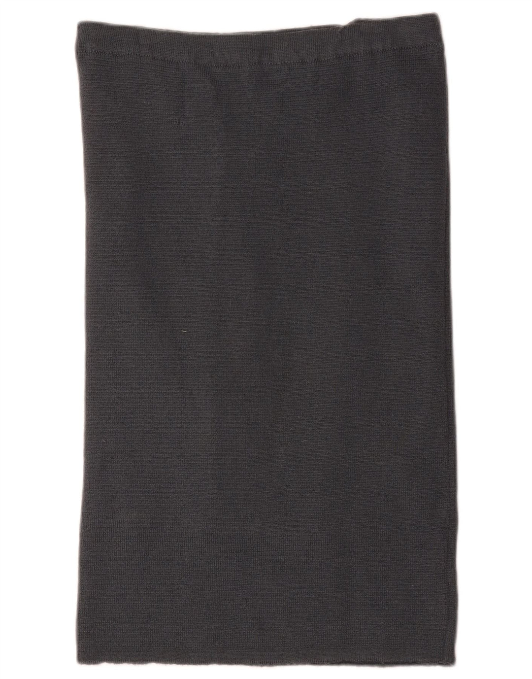 Saia reta de malha feminina vintage W30 lã cinza médio