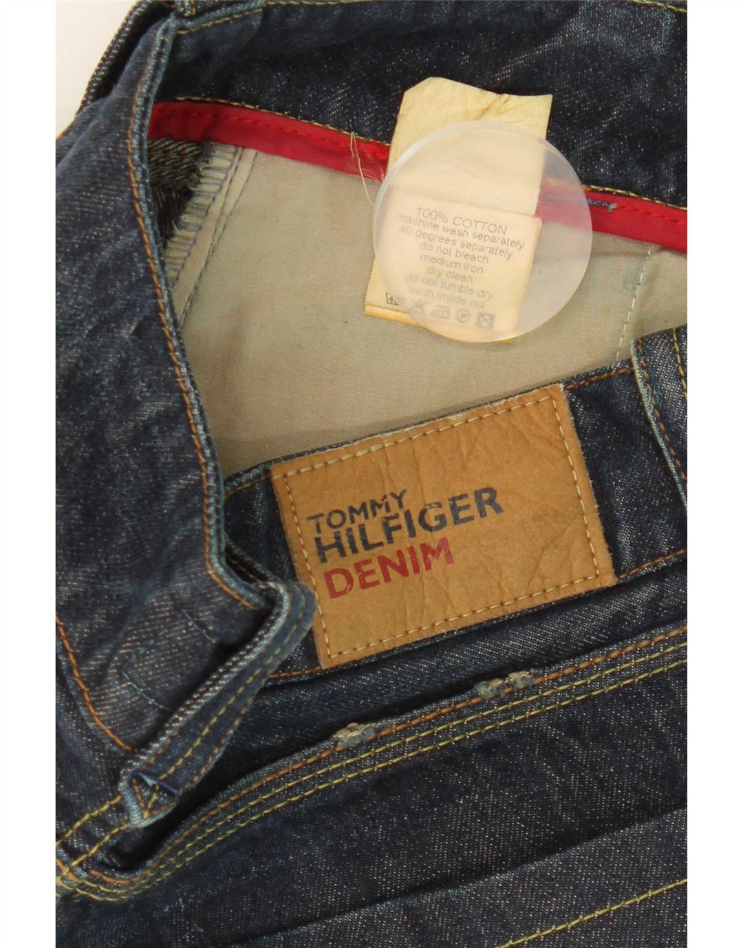Jeans retos femininos Tommy Hilfiger W27 L34 algodão azul