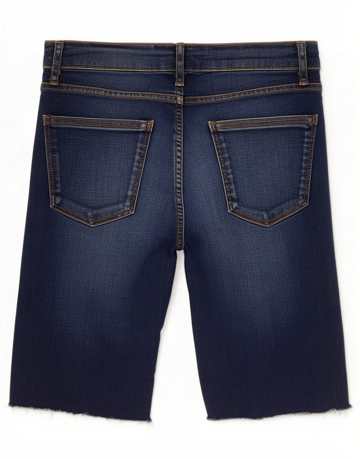 Shorts jeans feminino Zara EU 38 pequeno W28 azul marinho