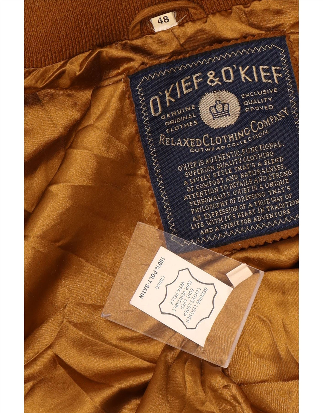 Jaqueta bomber masculina de camurça solta O'Kief IT 48 couro marrom médio