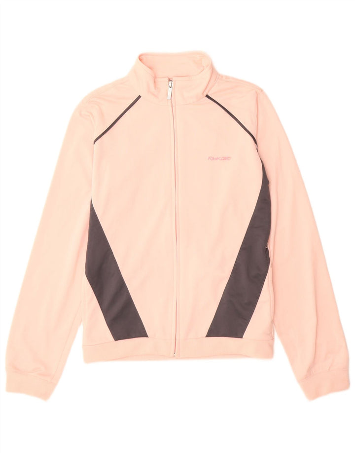 Reebok Womens Tracksuit Top Jacket UK 12 Medium Pink Colourblock Poliéster