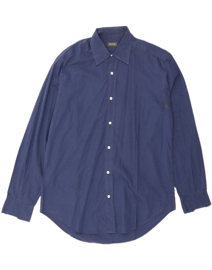 Camisa masculina Henry Cottons tamanho 42 grande algodão azul marinho