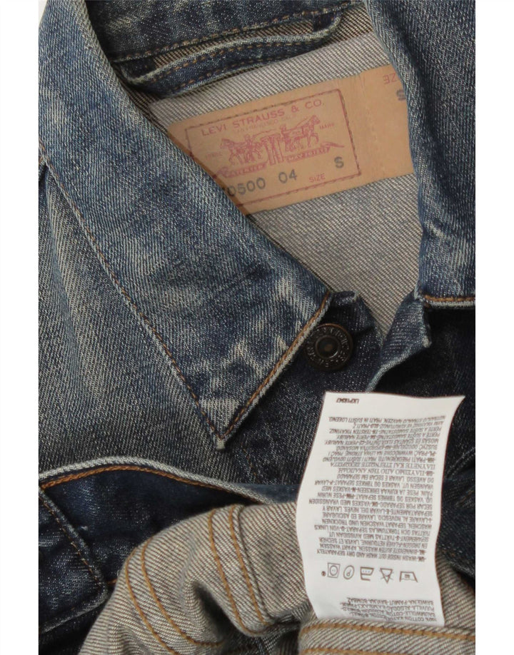Jaqueta jeans masculina Levi's UK 36 pequena algodão azul marinho