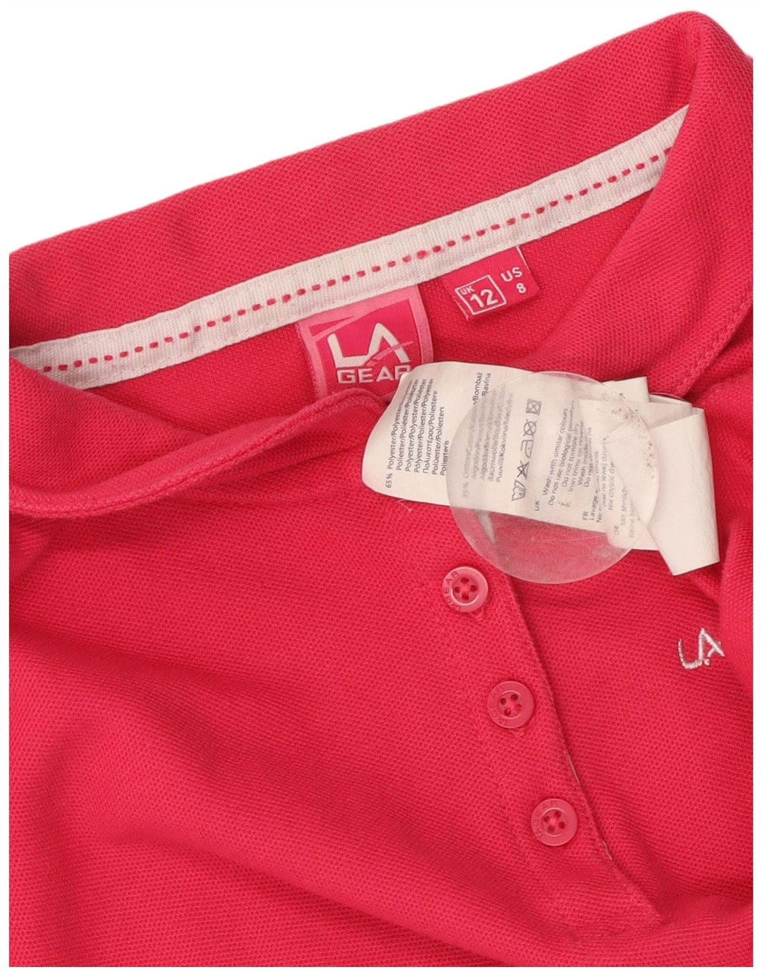 Camisa polo feminina LA GEAR UK 12 poliéster rosa médio