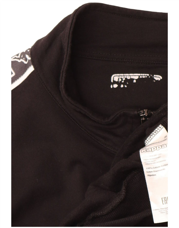 Kappa Mens Graphic Tracksuit Top Jaqueta Grande Algodão Preto