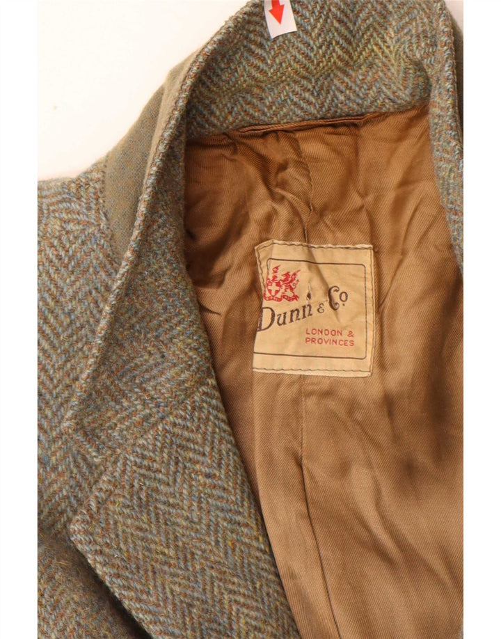 Dunn &Co Masculino Harris Tweed UK 40 Grande Marrom Espinha de Peixe Clássico