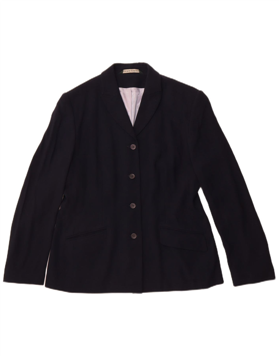 LAURA ASHLEY Jaqueta blazer feminina de 4 botões Reino Unido 16 grande azul marinho viscose