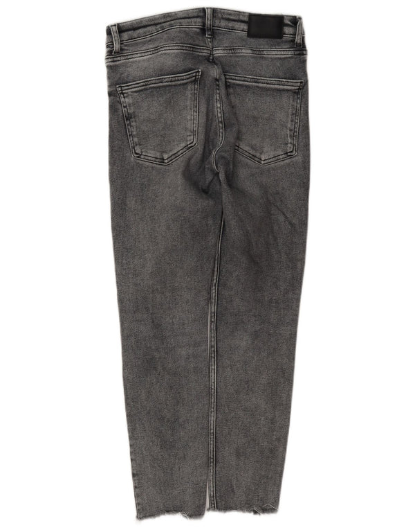 Zara Jeans Slim Feminino EU 36 XS W26 L26 Algodão Cinza