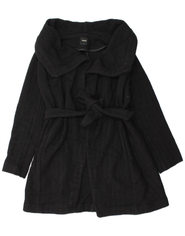 Suéter cardigã feminino Oasis Longline Reino Unido 12 lã preta média