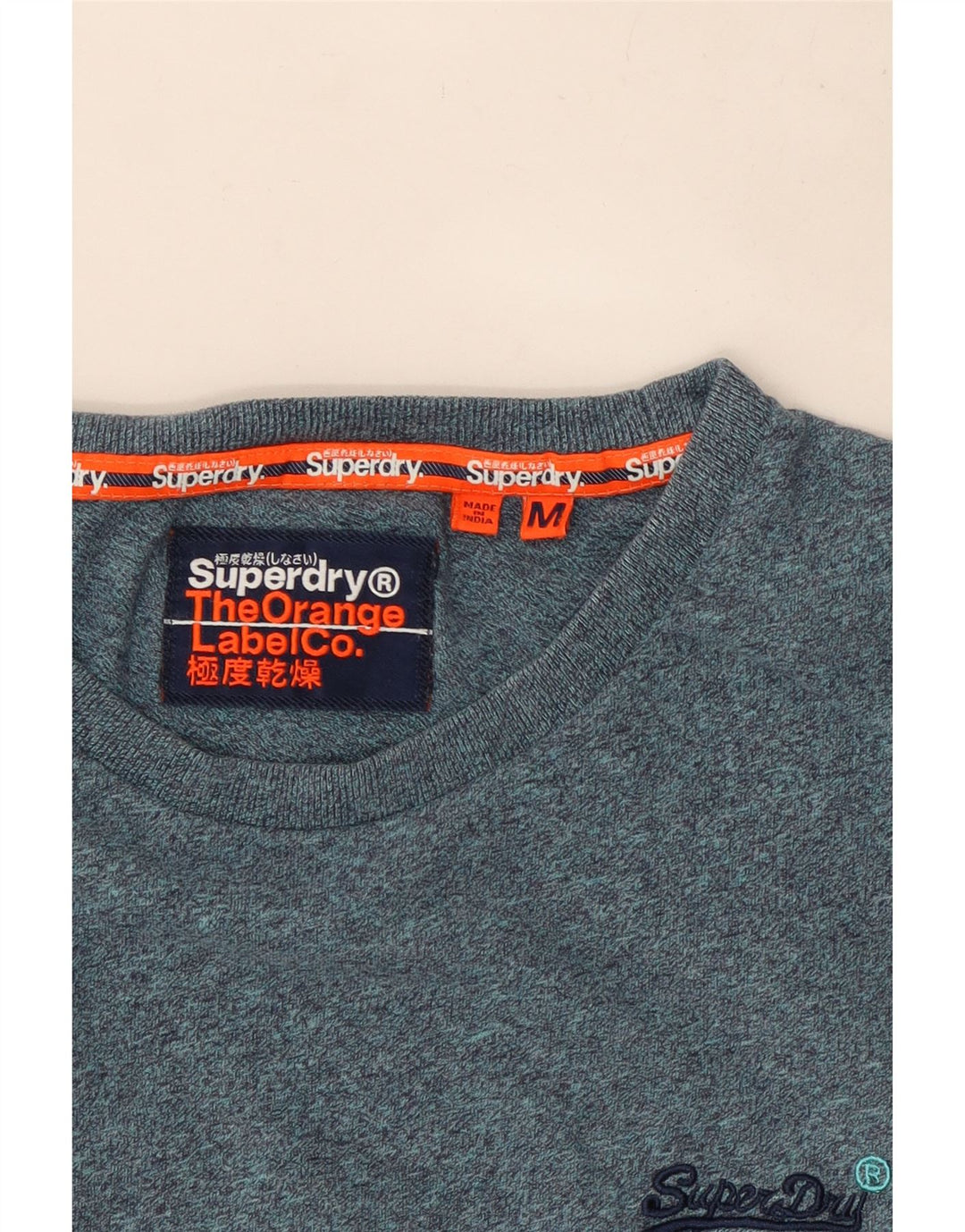 Camiseta masculina Superdry Top médio algodão azul
