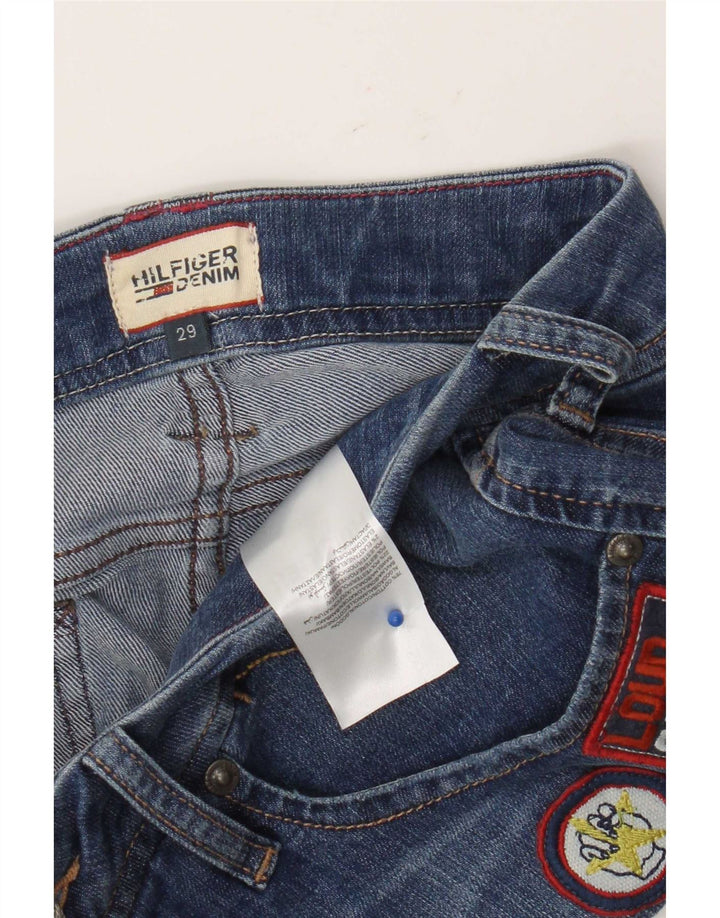 Shorts jeans feminino Tommy Hilfiger gráfico W29 algodão azul médio