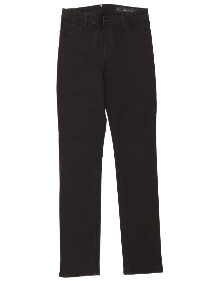 ARMANI EXCHANGE Jeans retos femininos W28 L32 algodão preto