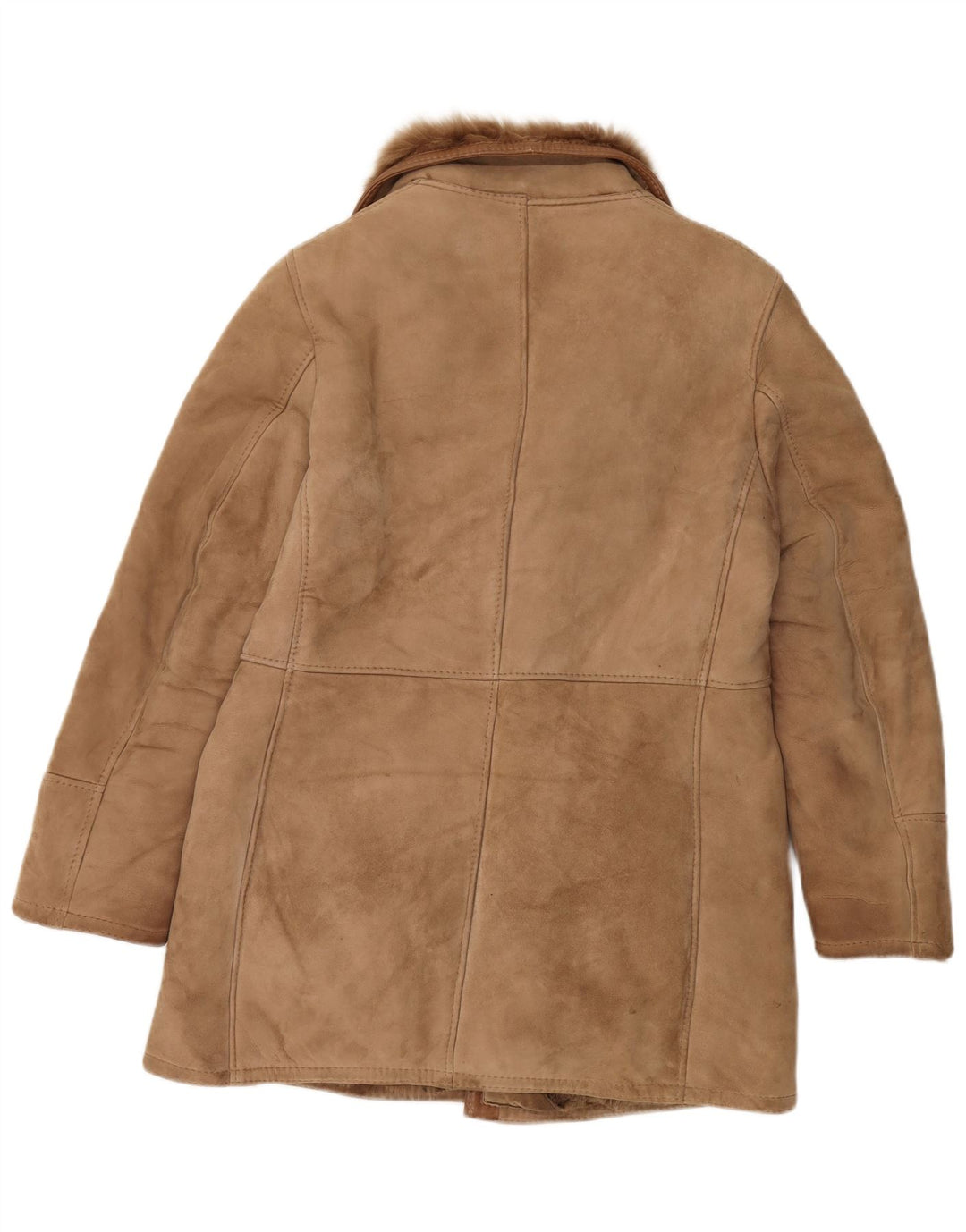 Jaqueta masculina vintage de corte duplo com peito duplo IT 50 couro marrom grande