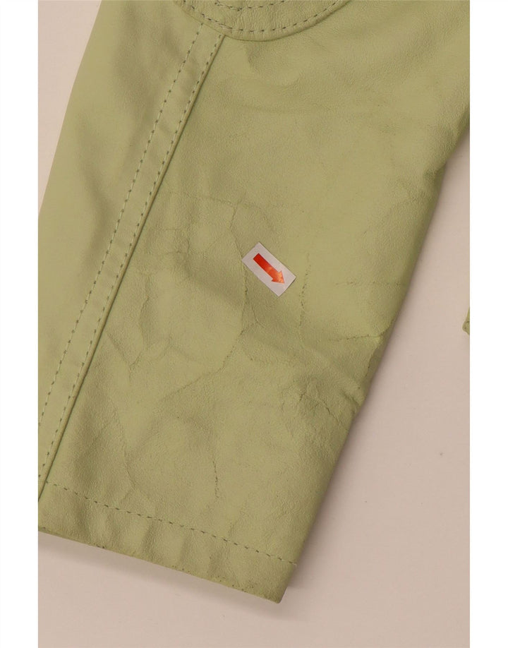 Jaqueta feminina de couro Sasch UK 18 XL couro verde
