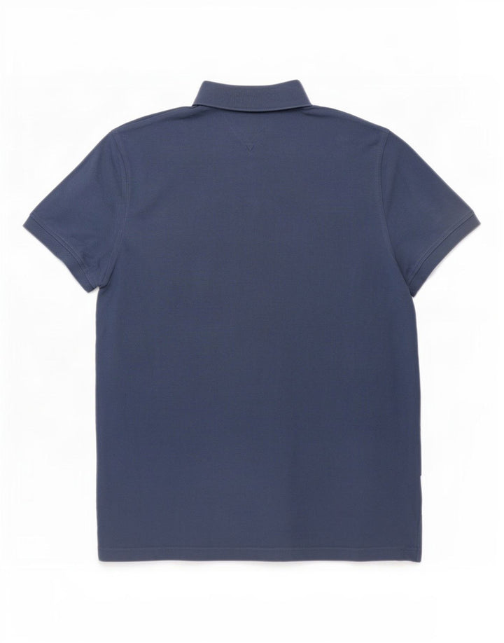 Camisa polo masculina Tommy Hilfiger pequena algodão azul marinho
