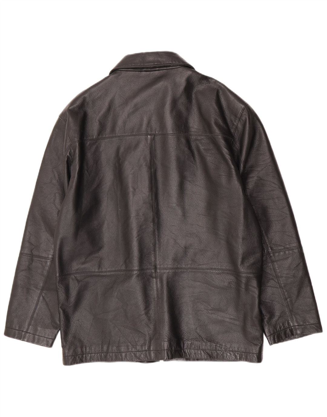 Jaqueta de couro masculina Angelo Litrico UK 36 pequena couro preto