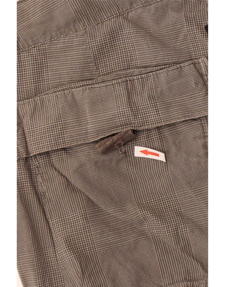 Shorts cargo masculino G-Star W34 grande algodão xadrez cinza