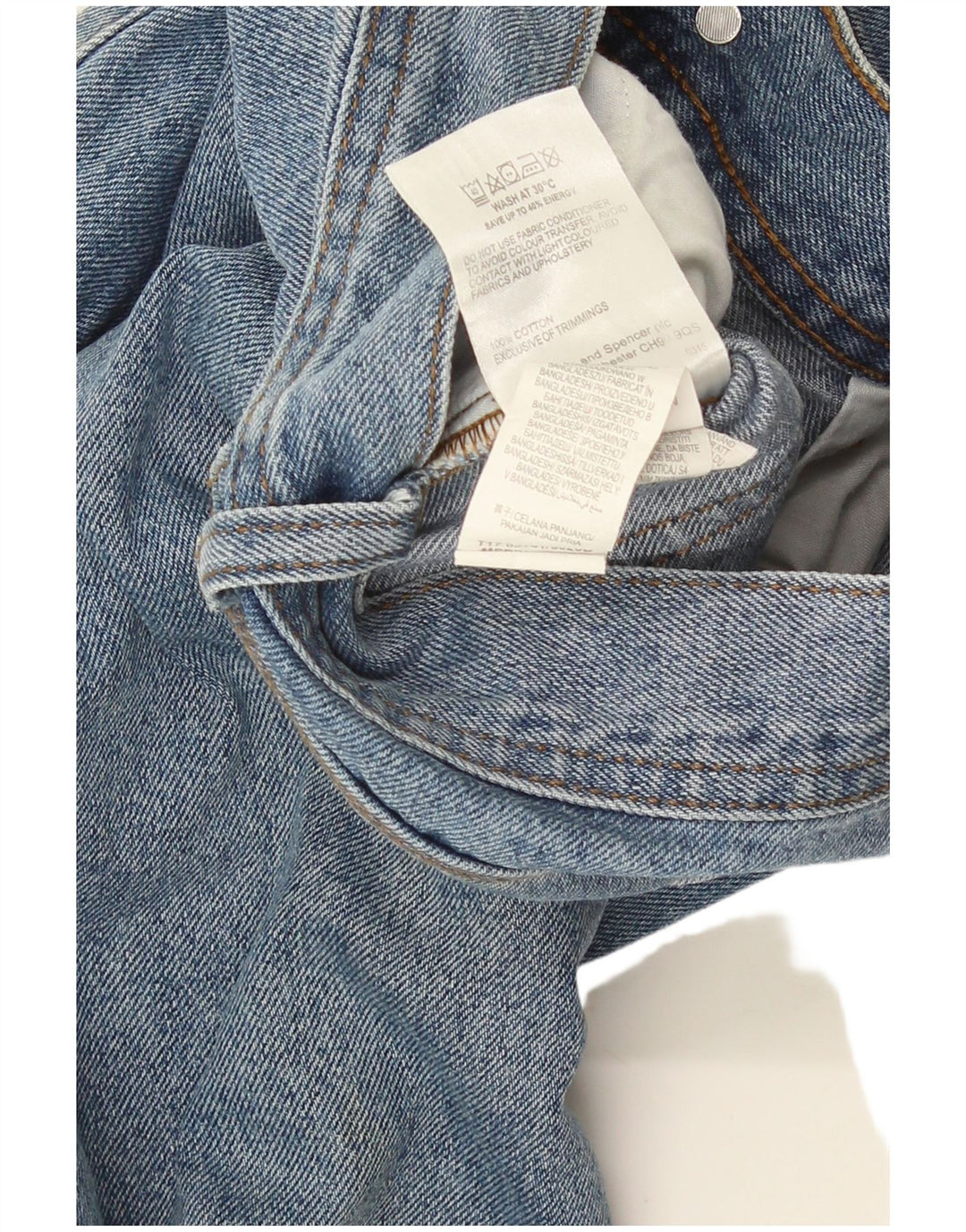 Jeans retos masculinos Marks & Spencer W34 L29 algodão azul