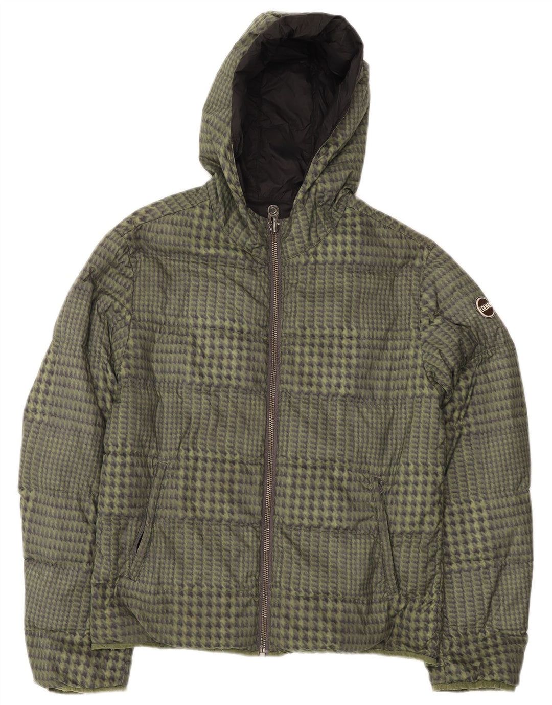Jaqueta feminina acolchoada reversível COLMAR IT 48 XL verde Houndstooth