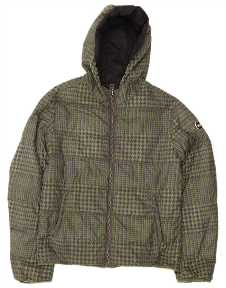 Jaqueta feminina acolchoada reversível COLMAR IT 48 XL verde Houndstooth