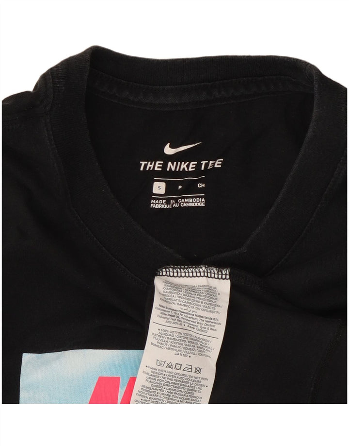 Camiseta Nike masculina gráfica top pequeno algodão preto