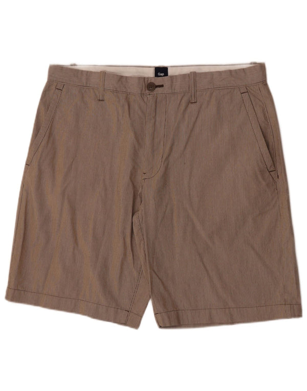 Shorts Chino masculino Gap W34 grande algodão listrado bege