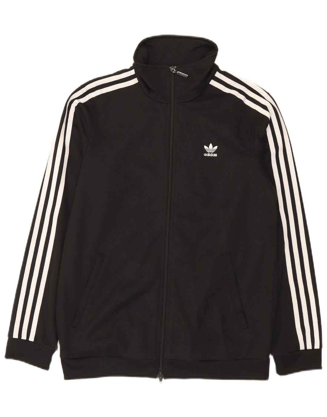 Adidas Womens Tracksuit Top Jacket UK 10 Pequeno Algodão Preto