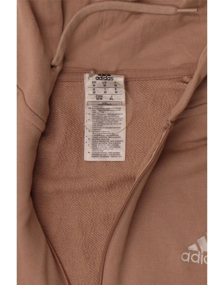 Adidas masculino zip moletom com capuz médio marrom algodão colorblock