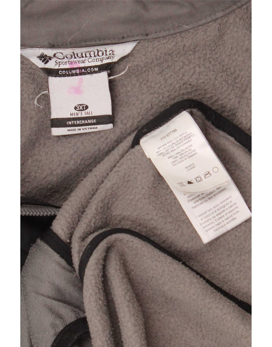 Jaqueta de lã masculina Columbia UK 46 3XL cinza colorblock poliéster