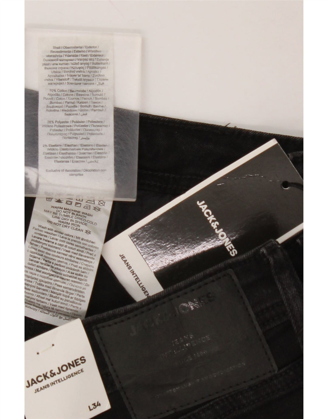 JACK & JONES Masculino Tom Skinny Jeans W32 L34 Algodão Preto