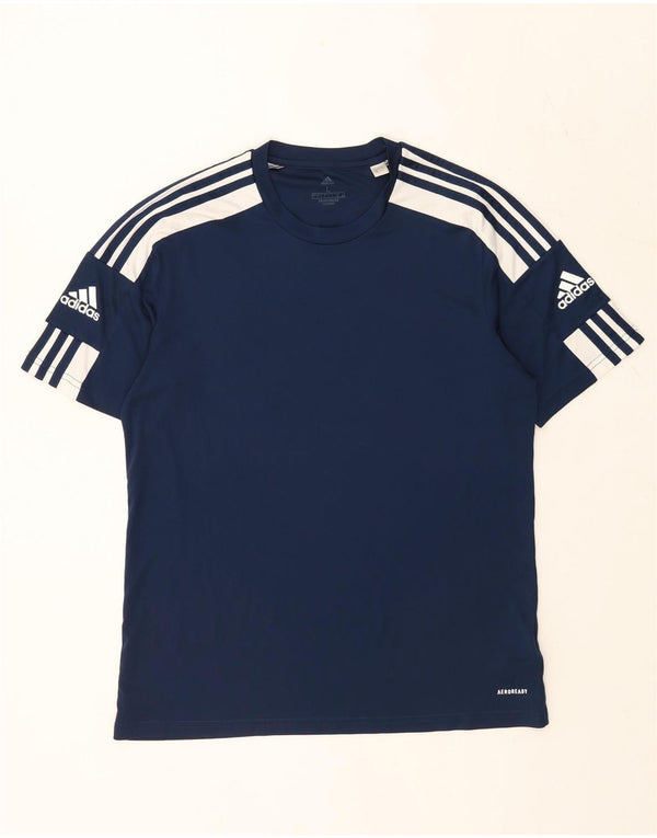 Adidas Mens Aeroready Camiseta Top Grande Azul Marinho Colourblock Poliéster
