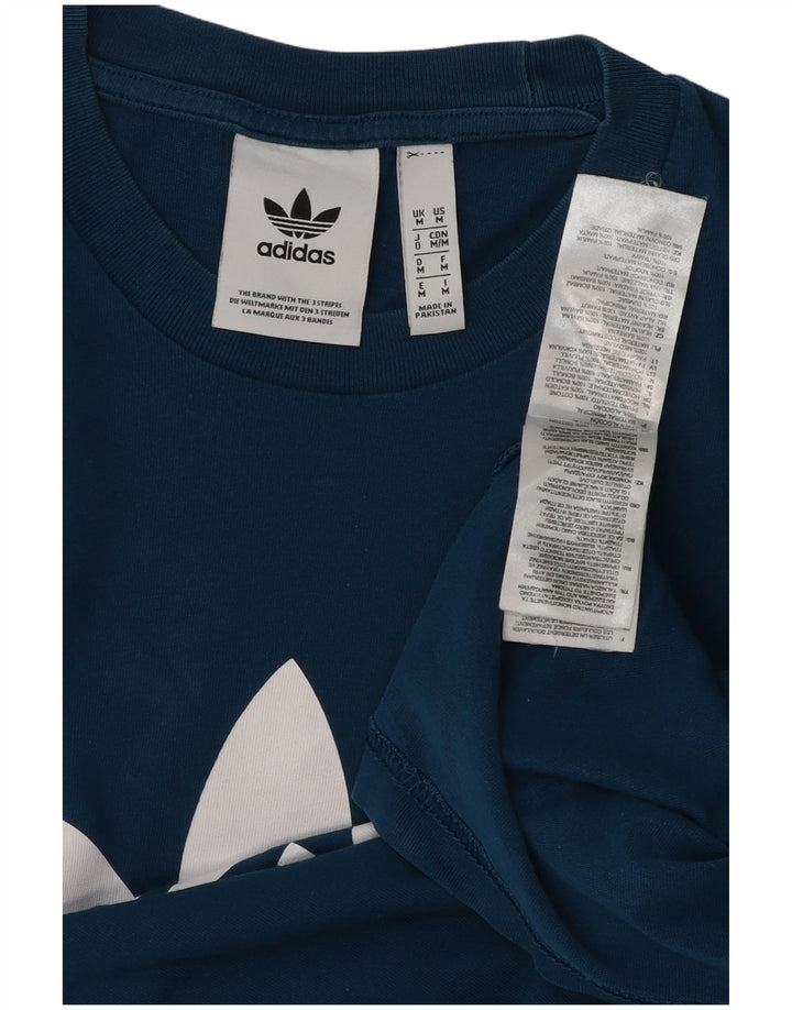 ADIDAS Mens Graphic T-Shirt Top Médio Algodão Azul