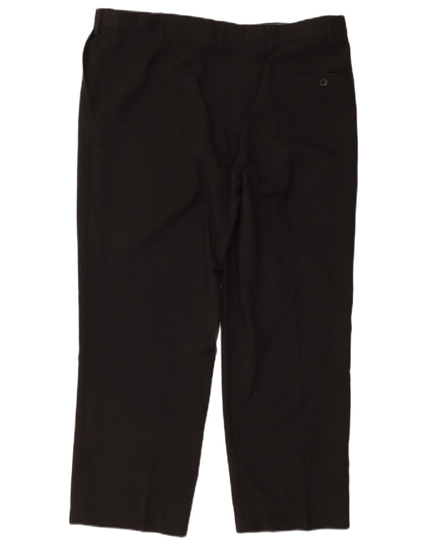 Calça feminina Marks & Spencer de ajuste regular W38 L29 poliéster preto