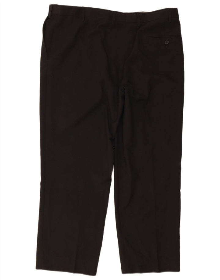 Calça feminina Marks & Spencer de ajuste regular W38 L29 poliéster preto