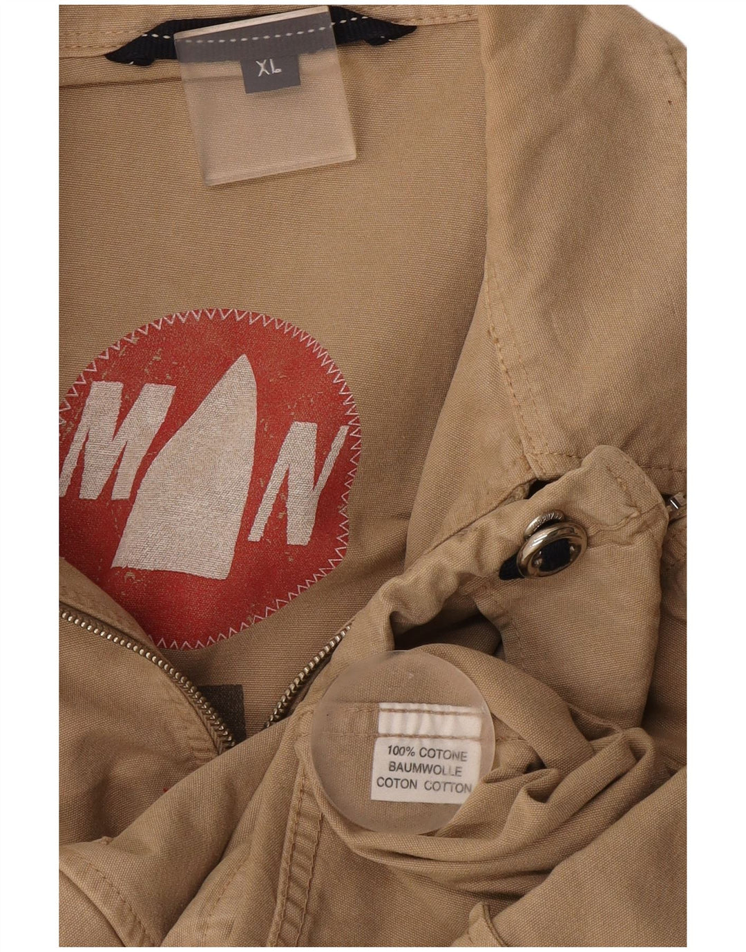 Jaqueta bomber masculina Murphy & Nye Reino Unido 42 XL algodão bege