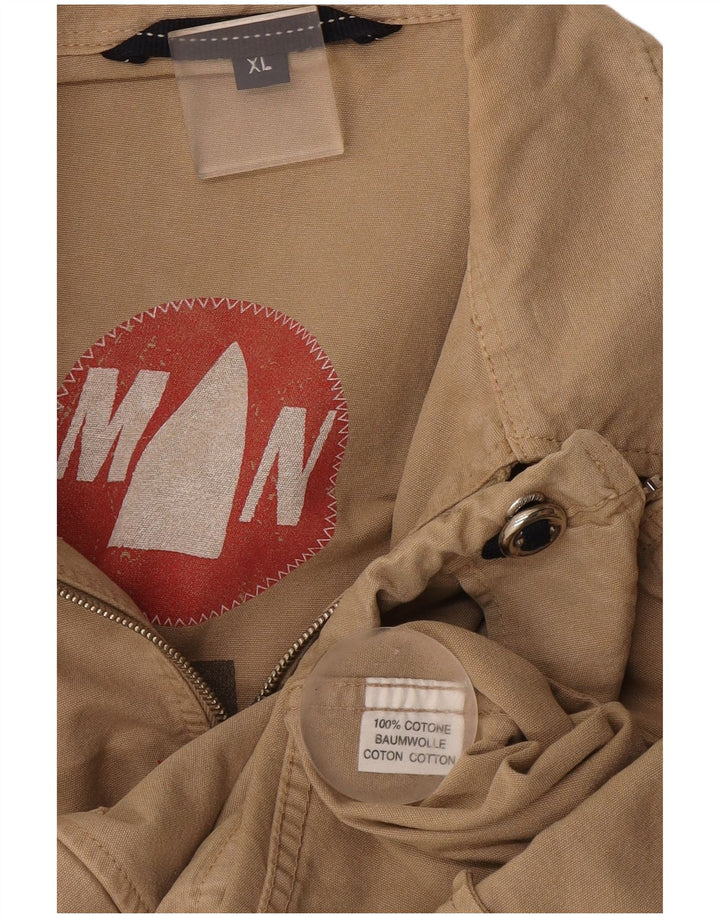 Jaqueta bomber masculina Murphy & Nye Reino Unido 42 XL algodão bege