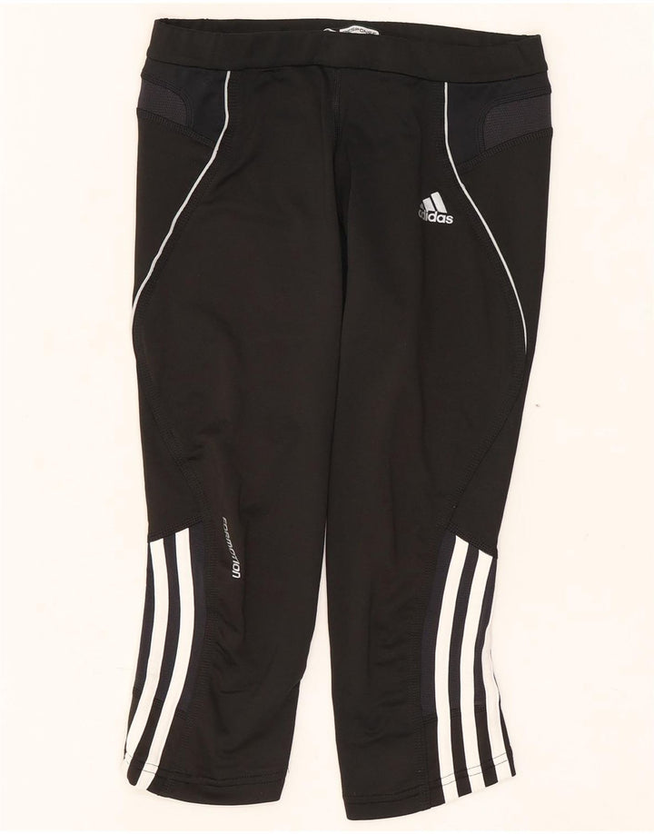 Adidas Womens Capri Leggings UK 10 Pequeno Poliéster Preto