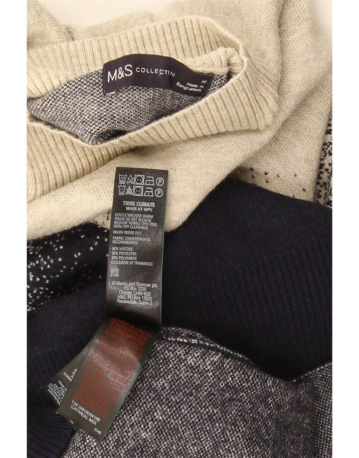 Suéter masculino Marks & Spencer com gola tartaruga Reino Unido 14 médio multicolorido
