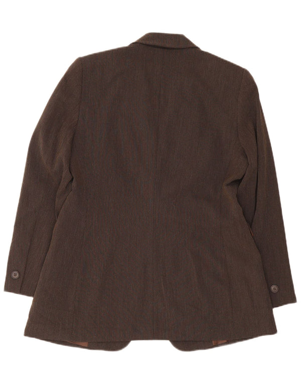 Jaqueta blazer feminina Marks & Spencer com 1 botão Reino Unido 14 grande viscose marrom