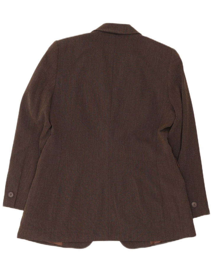 Jaqueta blazer feminina Marks & Spencer com 1 botão Reino Unido 14 grande viscose marrom