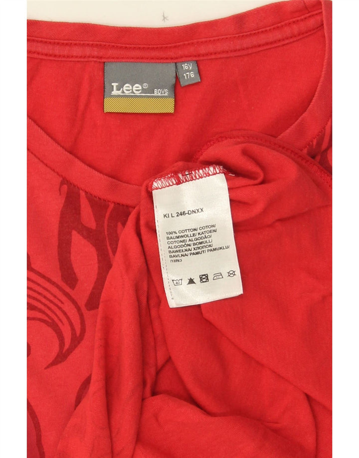 Colete gráfico Lee Boys Top 15-16 anos algodão vermelho