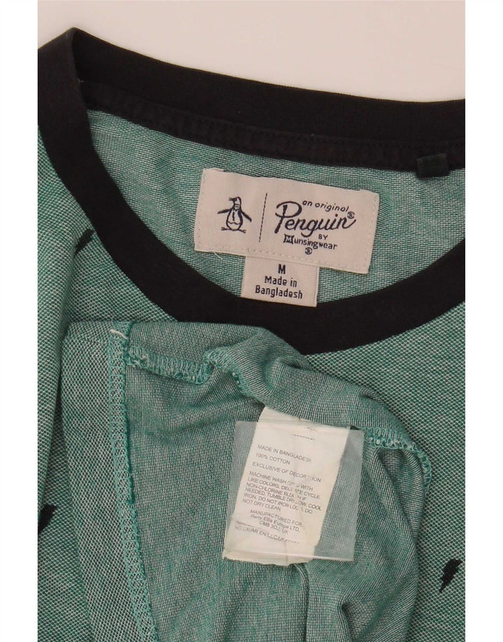 Camiseta masculina Penguin Top algodão verde médio