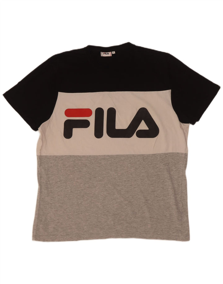 Camiseta masculina Fila Graphic Top grande bloco colorido multicolorido