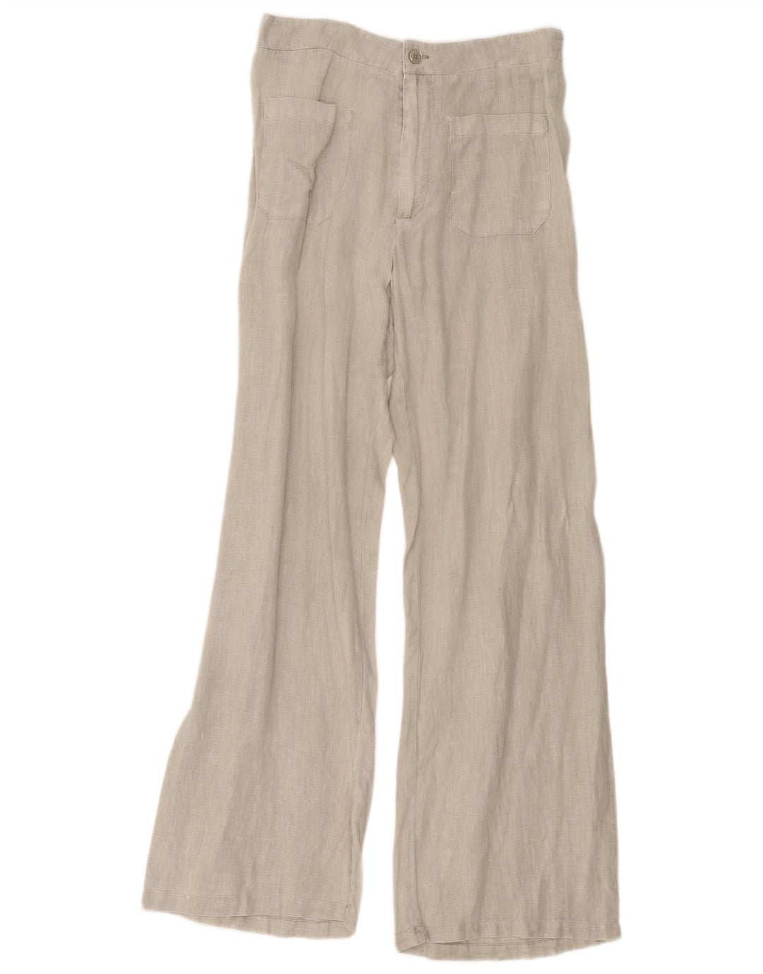 Zara Calça feminina casual de perna larga médio W28 L32 cinza
